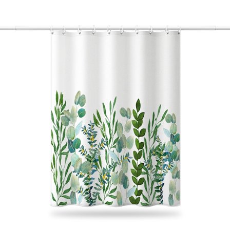 Grön blad duschdraperi vattentät förtjockad mögelbeständig toalett badrum duschdraperi skiljevägg dörr och fönster