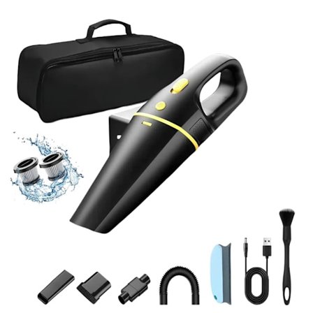 Håndholdt ledningsfri støvsuger med 2 filtre, bilstøvsuger med hurtigopladningsteknologi, høj effekt, bærbar støvsuger