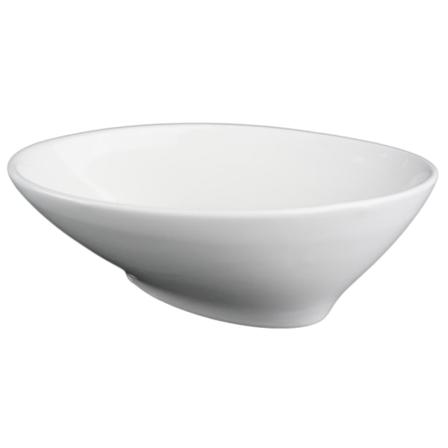 Porcelænsskål Oval Usædvanlig form - 6 stk. Vit