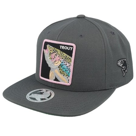 Skillfish - Rainbow Trout Box Classic Dark Grey Snapback Snapback Grey Cap - @ Hatstore