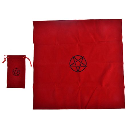 Pentagram Tarot Duk med Väska Sammet Altar Tarot Duk Pe