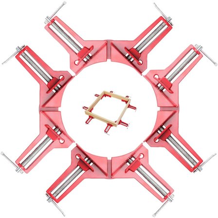 4 stk 90 graders rett vinkelklemme, justerbar trebearbeiding hjørne