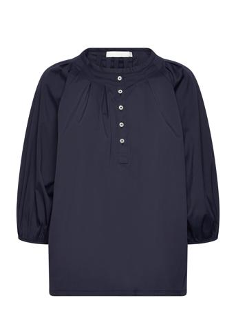 Lotta Blouse Fancy Poplin Navy Naja Lauf