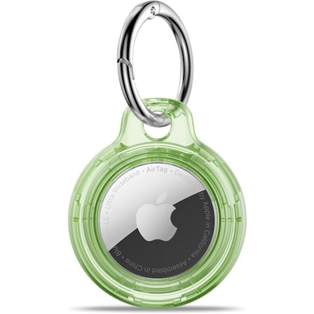 Airtag-holder Air Tag-etui med nøglering, ridsefast Airtags-nøglering til Apple Air Tags, Airtag-tilbehør til GPS-objektsøger, gennemsigtig gr