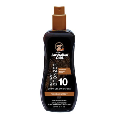 Australian Gold SPF10 Spray Gel with Instant Bronzer 237ml - Gel solare corpo bassa prot.