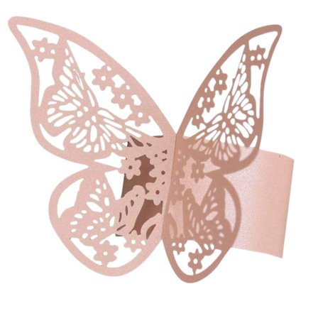 50 stk. 3D Butterfly Papir Servietringe Til Bryllupper Fest Tabl DXGHC
