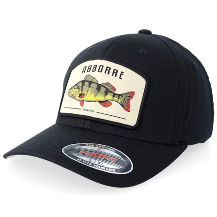 Skillfish - Abborre Stor Patch Wooly Combed Black Flexfit Flexfit Black Cap - @ Hatstore