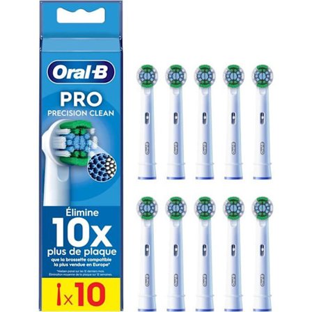 Ersättningsborstar - Oral-B - Pro Precision Clean - Pack om 10 - X-fibrer - Elektrisk kompatibilitet