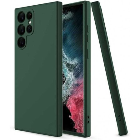 Samsung S22 Ultra Gummibelagd Mattgrönt Skal Kameraskydd Liquid - Grön