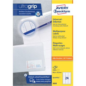 Etikett Hvit 64,6x33,8 mm