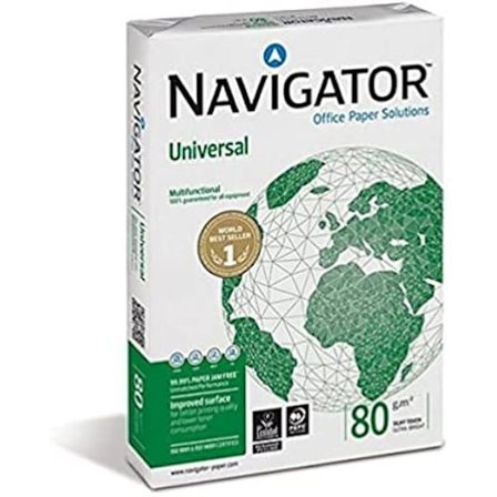 Premium vitt A3-papper - Navigator - 80 g - Kartong med 5 x 500 ark