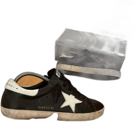 Golden Goose svarta sneakers med vit stjärna