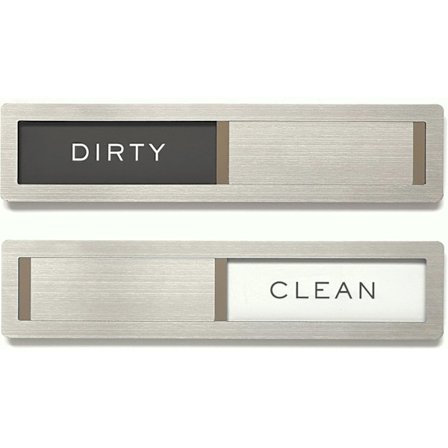 Opvaskemaskine magnetisk rengørings-/snavsindikator, kube bogstaver, lavet af højkvalitets 304 rustfrit stål, køkkenopbevaring og 