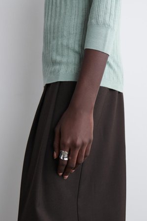 COS Women's Elongated Sculpted Ring in Silver