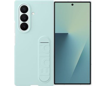 Samsung Galaxy Fold7 Silicone Case Light green - Mjukt silikonskal med ställ till Samsung Galaxy Z Fold7