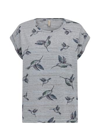Sc-Galina Tops T-shirts & Tops Short-sleeved Grey Soyaconcept