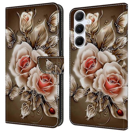 Samsung Galaxy A16 5G/4G -kotelo, lompakkomallinen, kuvioitu PU-nahkainen suojakotelo