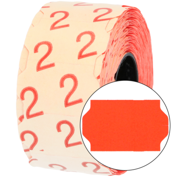 PRISETIKETT 32X19 MM FL.RØD G2