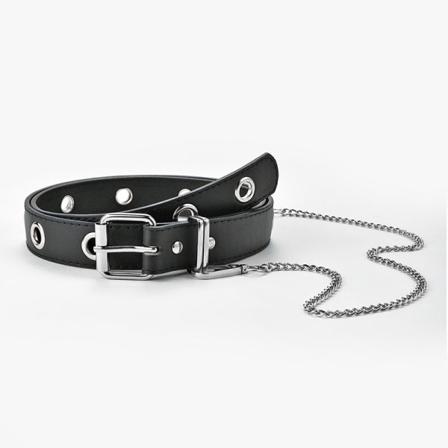 Kvinnor Bälten Svart Kedjedekoration Bälte Kvinna Krokodilmönster Casual Öljettknapp Allmatchande jeansbälte Black No. 1 chain 105x2.8cm