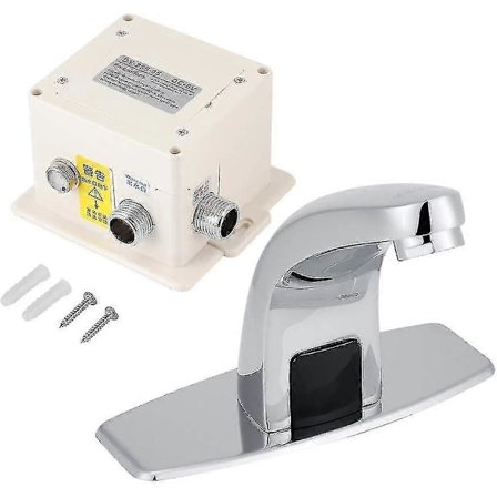 Automatisk Infraröd Sensor Blandare Badrum Handfat Köksvask Kallvattenkran Zinklegering Blandare Med Kontrollbox