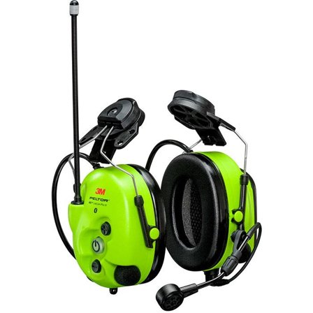 3M Peltor WS LiteCom III Høreværn med hjelmholder, Bluetooth, Hi-Viz, Høreværn