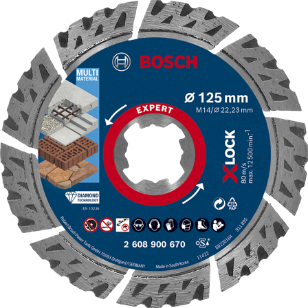 Bosch Expert Multimaterial Diamantkappeskive med X-LOCK. Ø 125 mm, Maskintilbehør & forbruk