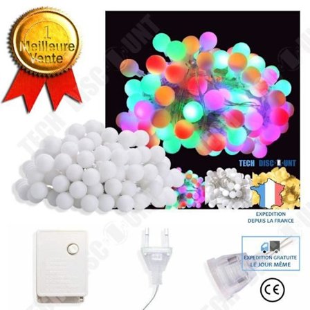 LED-ljusslinga - TECH DISCOUNT - 10m - 100 lampor - Varm vit - Inomhus/Ute