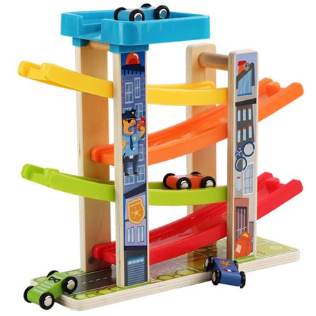 Trebilbane Lekebil for Småbarn, (Politibil) Farger, ZQKLA