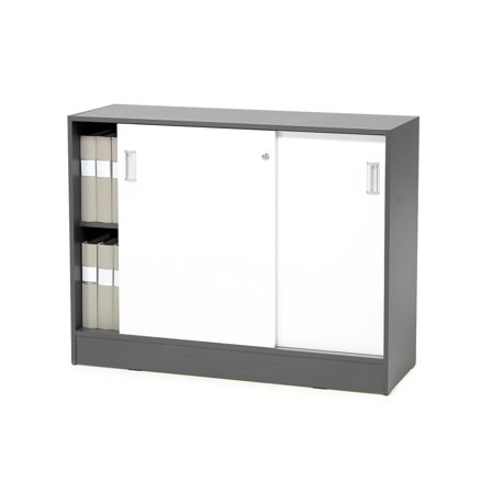 Schiebetürenschrank FLEXUS, 925x1200x415 mm, grau, weiß