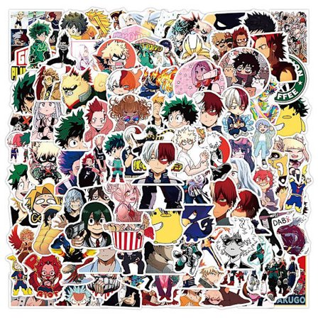My Hero Academia Klistermärkespaket 100 st, Vinyl Anime Klistermärken Dekaler för Vattenflaskor Laptop Skateboard Anteckningsbok, Present till Vuxna 