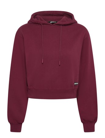Terry Back Cropped Hoodie Burgundy ROTATE Birger Christensen
