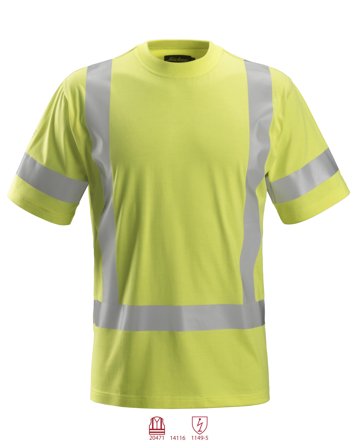 Snickers Workwear 2562 ProtecWork T-skjorte varsel, gul L, Klær