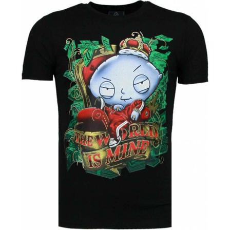 Local Fanatic Rich Stewie Money World - Man T Shirt - 2005Z - Svart svart, Herr, Herr, Storlek: XL
