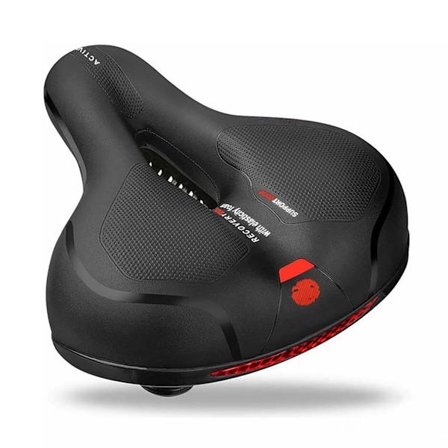 Elastisk slidstærk blød åndbar mountainbike sædehynde sadelpude med refleksstriber rød