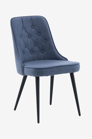 Venture Home - Spisebordsstol Valleta Delux stof, 2-pak - Blå - Stole - Fra Homeroom