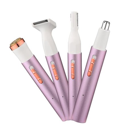 Genopladelig 3-i-1 øre- og næsetrimmer til kvinder, smertefri øjenbryns- og ansigtshårstrimmer med kraftig motor og dobbeltsidede blade for nem brug