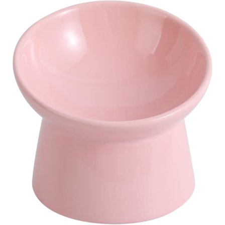 Rose Keramisk Hevet Kattebolle Anti-Oppkast - Katteboller - Matbolle for Katt - Skål for