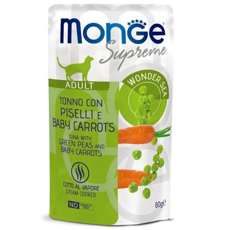 Monge Supreme Pezzetti Di Tonno Con Piselli E Baby Carrots Per