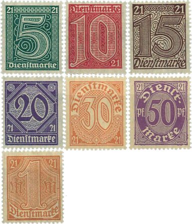 Tyske Rige 1920 - MICHEL D16-22 - Postfrisk