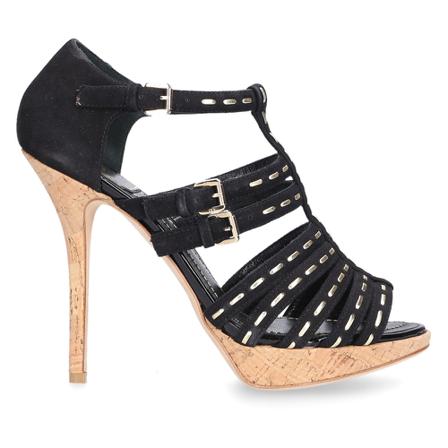 Dior Plateausandalen Logo Ziernaht , Zwart , Dames , Maat: 38 EU