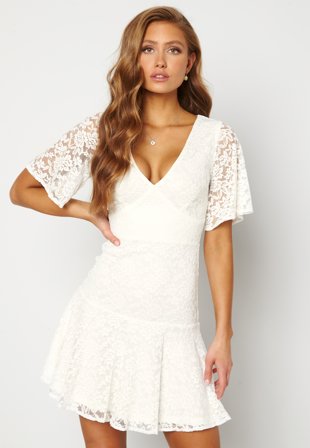 BUBBLEROOM Starla Lace Dress White Klær
