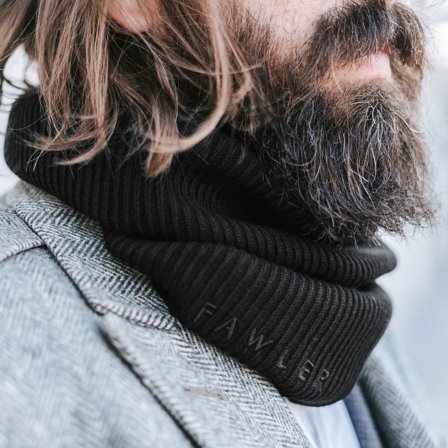 Écharpe tube noire Frisco Urban pour hommes - Écharpes hivernales