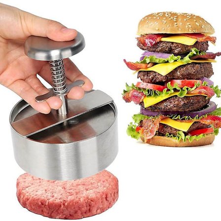 Burger Press Premium Ruostumattomasta Teräksestä Hamburger Press Säädettävä Hamburgerpihvi Maker (S)