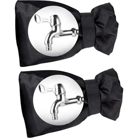 Outdoor Tap Cover Frost Protection Tap Cover Windproof Waterproof for Winter Garden Black 2 pcs