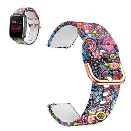 Haylou SmartWatch LS01 klockarmband i silikon med unikt mönster - Färgglada Blommiga Virvlar