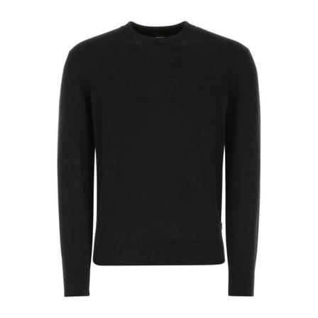 Hugo Boss, Round-neck Knitwear Zwart, Heren, Maat:S