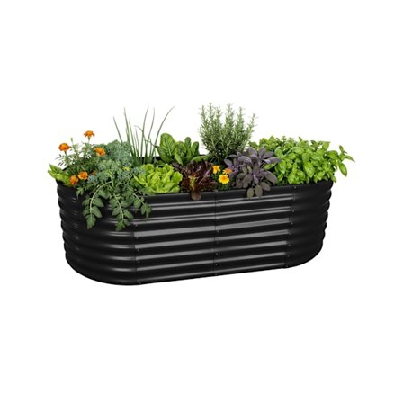 Halvrundt metalhøjbed, galvaniseret