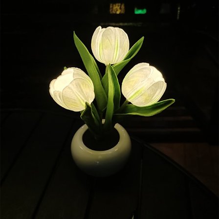 Tulpan LED-lampa konstgjord blomma nattljus