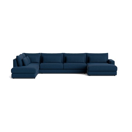 Sevilla U-sofa, højrevendt - Aragon Blå - 420x240x85 - Sofa, u-sofa