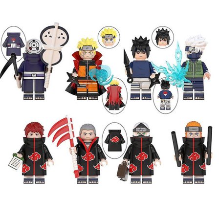 8 kpl/setti Naruto Lego-lelut Sarjakuvahahmojen toimintafiguurit